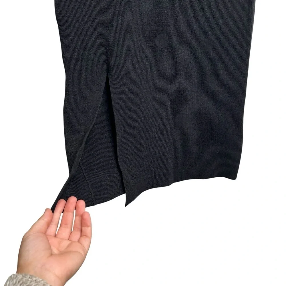 J.Crew Sleeveless Black Sweater Knit Dress in Stretch Viscose Blend Staple XS